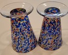 Murano Style Art Confetti Glass Set Of 2 Glasses 6”  — photo 4