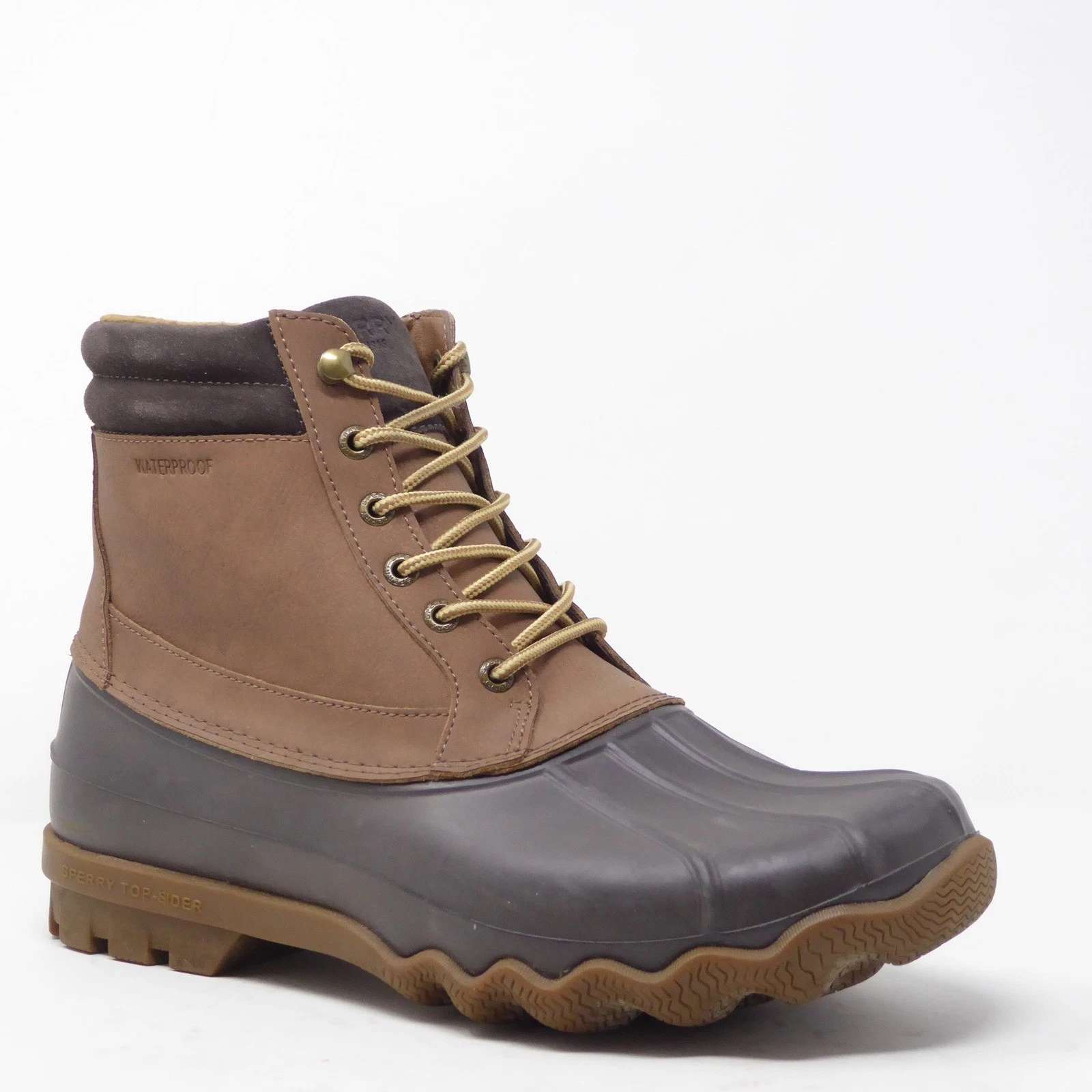 Sperry Mens Brewster Duck Boots Brown Waterproof Insulated STS19273 Size 9.5