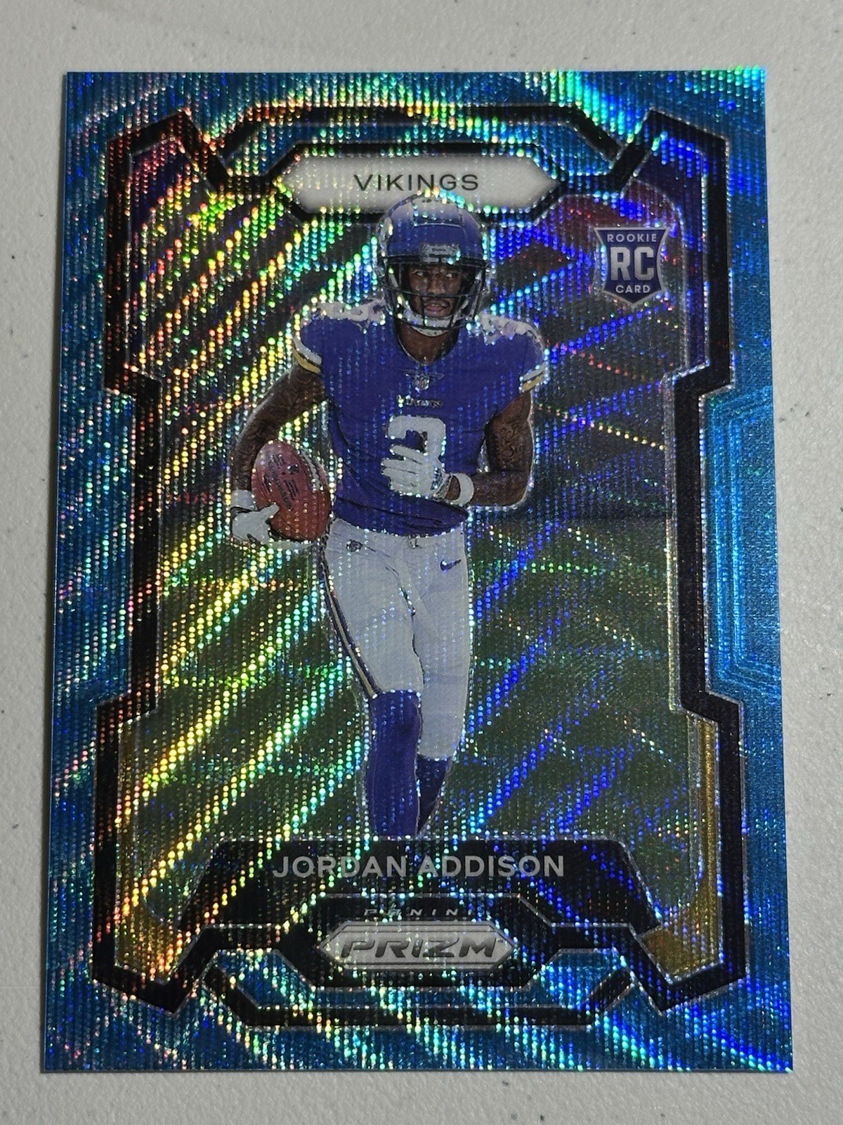 2023 Panini Prizm - Rookies Jordan Addison #368 Blue Wave Prizm /199 (RC)