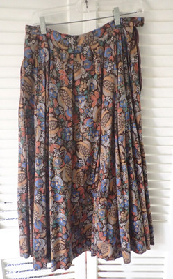 Helene Strasser Brown SKIRT Fine WOOL pleated WOMEN sz 40