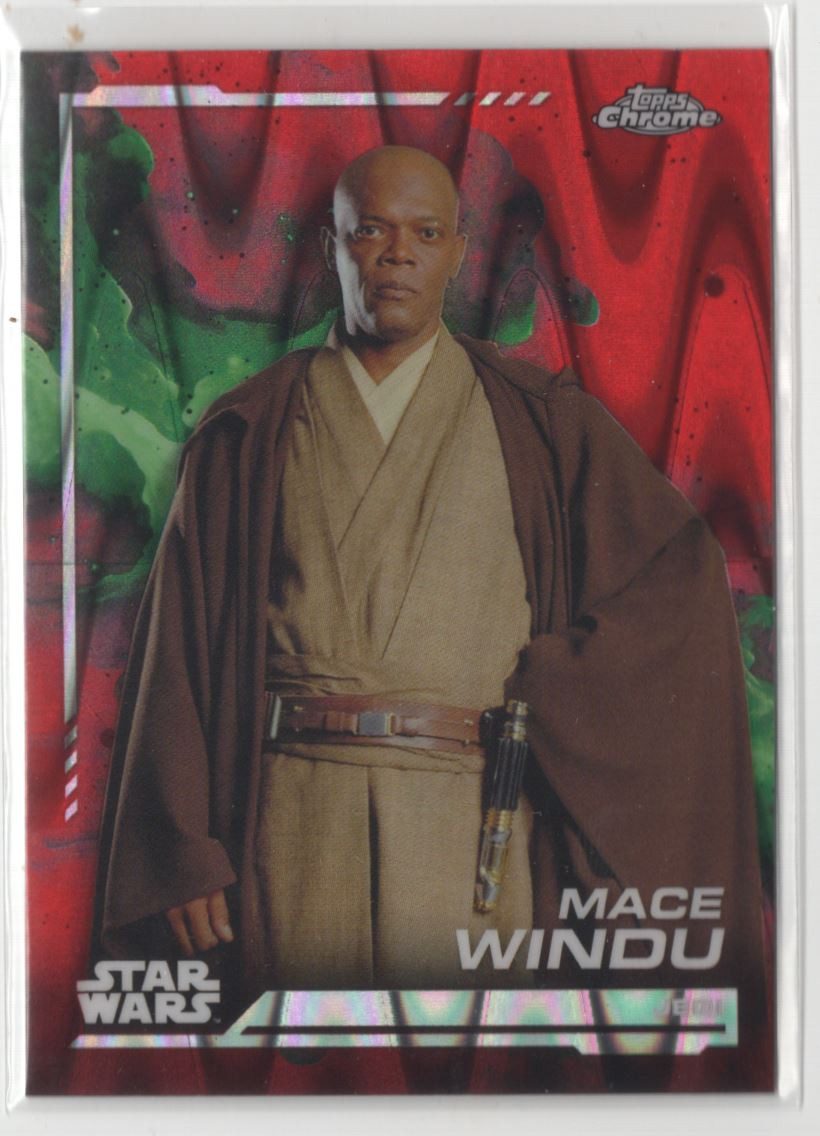 2024 Topps Chrome Star Wars Red RayWave Refractor Mace Windu #138