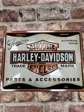 Harley Davidson Parts & Acc Large Retro style Embossed Metal Sign. Home, Mancave