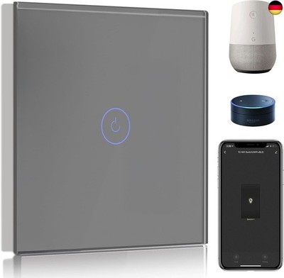BSEED Smart Lichtschalter 1 Fach 1 Weg Wifi Smart Lichtschalter arbeitet mit