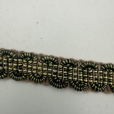 Conso NOS 1/2'' Scroll Braid Gimp 4 Yards Upholstery Trim- Muliti Color
