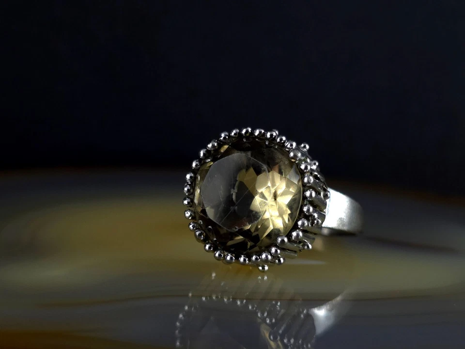 Ring Silber 835 Rauchquarz braun ab 18,0 mm Modernist - attraktiv & umwerfend - Bild 3 von 4