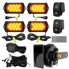 UTV Turn Signal Kit with 110dB Horn, Plug & Play UTV ATV Blinker w/Rocker Switch