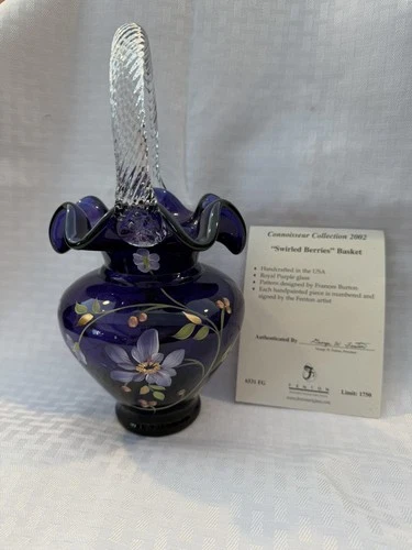 Fenton 2002 Connoisseur "Swirled Berries" Basket 6531 FG #820/1750
