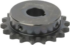 Roller Chain Sprocket 50B18 1.00" bore 0.25" kw 2 setscrews New