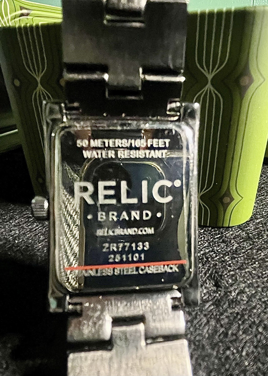 Relic Rectangular Watch Silver Tone Skeleton Dial… - image 7