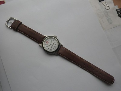 CANON ''NEW'' SCREW BACK STAINLESS WATCH-Genuine Leather Straps-Seconds Hand-Date