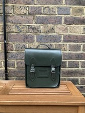 The Cambridge Zatchels The Small Portrait Backpack in Dark Green Leather Used