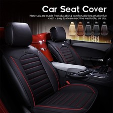 5 Seats Universal Car Seat Covers Deluxe Pu Leather Seat Cushion Full Set Cover