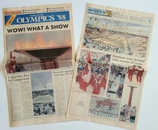 1988 Calgary Herald 15th Winter Olympic Games Opening & Closing Newspapers! XV
