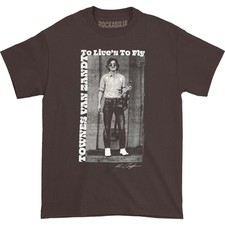 Men's Townes Van Zandt To Live's To Fly T-shirt Large Brown