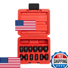 SUNEX TOOLS 1822 1/4" Dr Magnetic Impact Socket Set, 12pc, Metric, 5-15mm