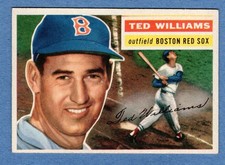 1956 Topps Baseball Card # 5 Ted Williams - White Back - Red Sox - Williams