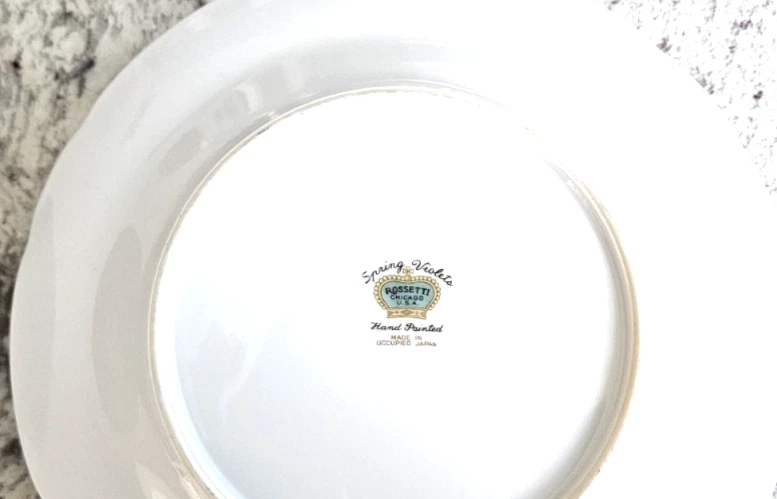 (4) VINTAGE ROSSETTI SPRING VIOLETS SALAD PLATES - 8" Made in Japan - Image 3 of 3