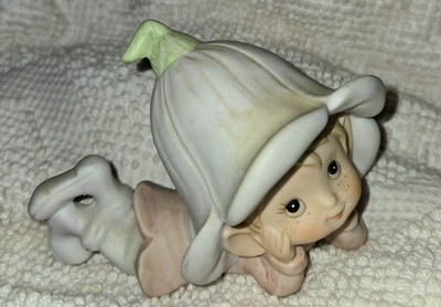 Vintage 1980s HOMCO Elf Pixie Figurine Reclining Made in Taiwan Woodland Decor