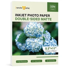 50 Sheets Double Sided Thin Matte Photo Paper 8.5x11 Inch 32lb Inkjet Brochure