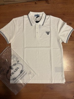 PRADA Milano White Polo Shirt Men's Multiple Sizes Available New with Tags