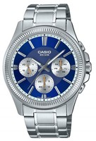 Casio Enticer Analog Edelstahl Blaues Zifferblatt Quarz MTP-1375D-2A1 Herrenuhr