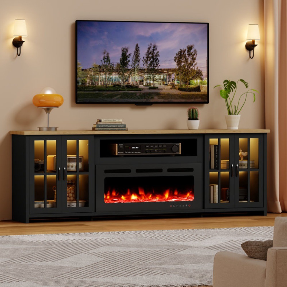 For Tvs Up To 100" With Led Lights & Shelves