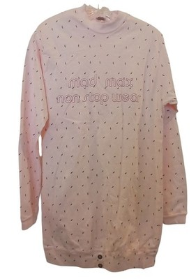 Mad Max Non Stop Wear Pink Pullover Sweatshirt One Size 100% Cotton Made USA I-5