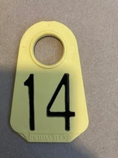 Rubber Yellow Livestock Tags (Keychain, Room Key, Table Number, Luggage Tag)