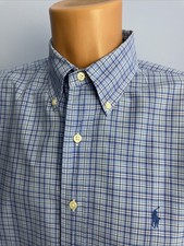 VTG Polo Ralph Lauren Long Sleeve Button Shirt Pony Large DRY CLEANED CLASSIC