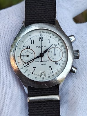 POLJOT Chronograph Vintage Russian Mechanical Men's Watch Cal.3133