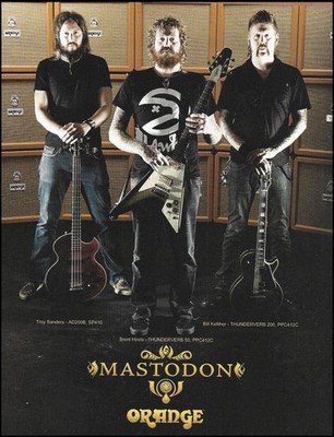 Mastodon Bill Kelliher Brent Hinds Troy Sanders 2010 Orange Guitar Amps ad print