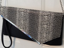 Nine West Clutch Purse, Black & Snakeskin