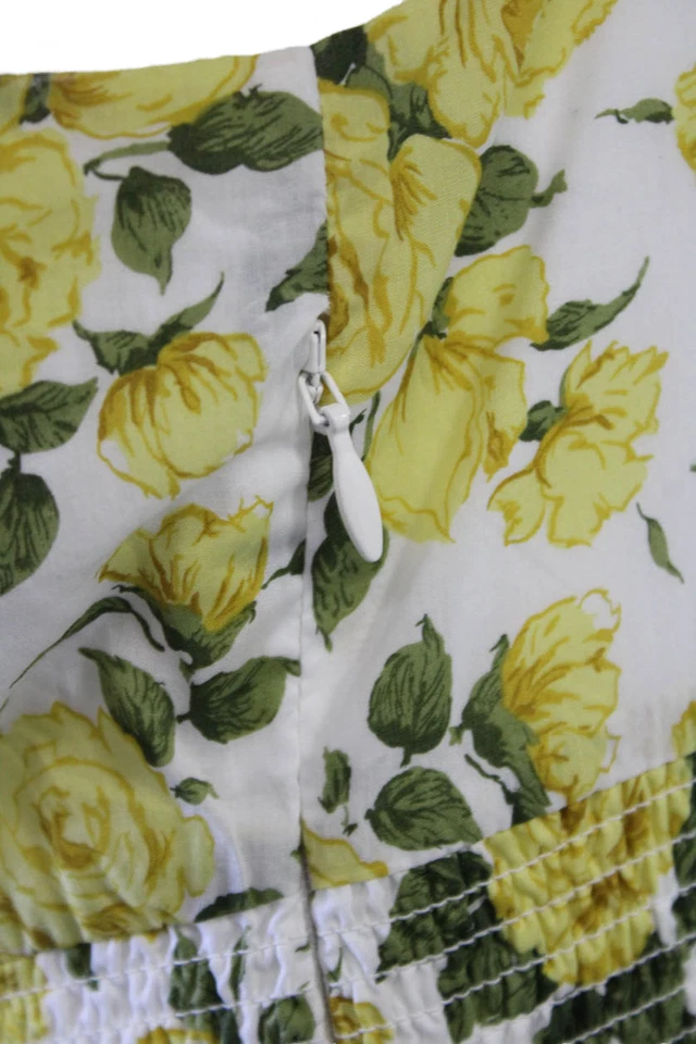 J Crew Womens White Floral Maxi Sundress Square Neck Sleeveless Cotton Size 8 - Image 4 of 4