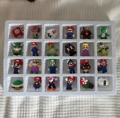 24 SuperMario Figuren-Set aus Kunststoff, mehrfarbig: Mario, Luigi, Wario, Peach