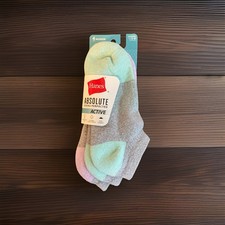 Hanes Women's 4pk Absolute Active No Show Socks - Gray/Black 5-9 New. E117