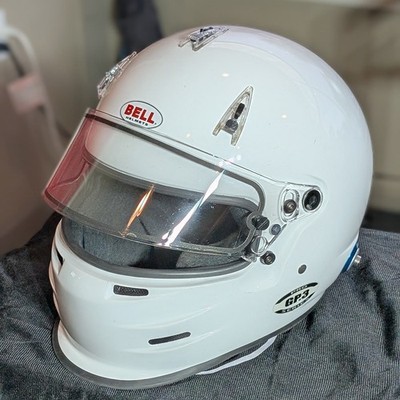 Bell GP.3 Auto Racing Helmet White 59 Med 7 3/8 Snell SA2015 FIA 8859-2015