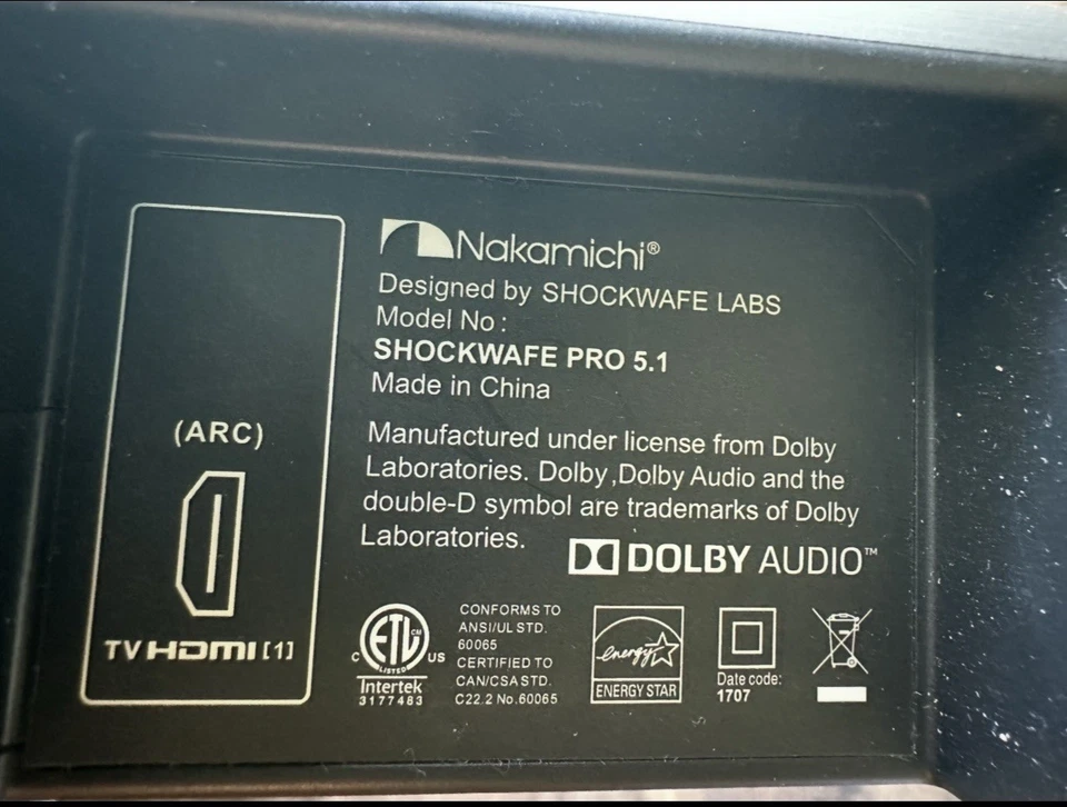 Nakamichi Shockwave Pro 5.1 / No Remote! - Image 2 of 4