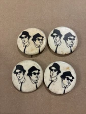 (Discolored) Lot Of 4x 1978 Blues Brothers Pin Button 1.5 in Akroyd Belushi