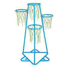 Kids Basketball Hoop 4-Hoop Portable Basketball Stand with Adjustable Heights