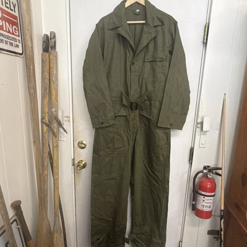 WW II US Military Green Cotton Twill Jumpsuit MIL-J-02281G Stock 8855-4555 