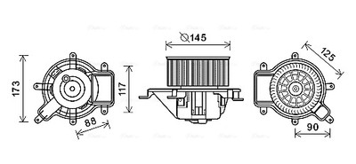Ava Quality Cooling PE8390 Interior Blower for Citroen, DS, Peugeot
