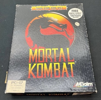 MORTAL KOMBAT PC GAME (1992) AKKLAIM WITH MK TATTOOS AND INSTRUCTION BOOKLET