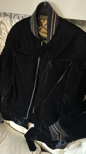 HAIDER ACKERMANN FW16 Velvet Biker Bomber Jacket Gold Lining Black Grail⁠ image 23