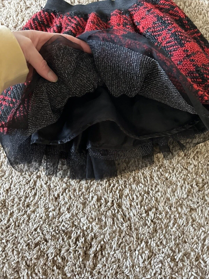 Christmas Outfit Girls Dress Large, 10 Plaid Dots Red Black Shoes Purse Medium - Image 3 of 4