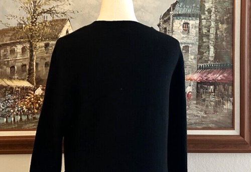 NWT Talbots Sz M A-Line Black Sheath Sparkle Sweater Dress Front Tie MSRP $129 - Picture 7 of 15