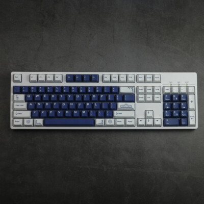 Cherry Profile Dye Sublimation PBT White Blue Lazurite GMK Copy