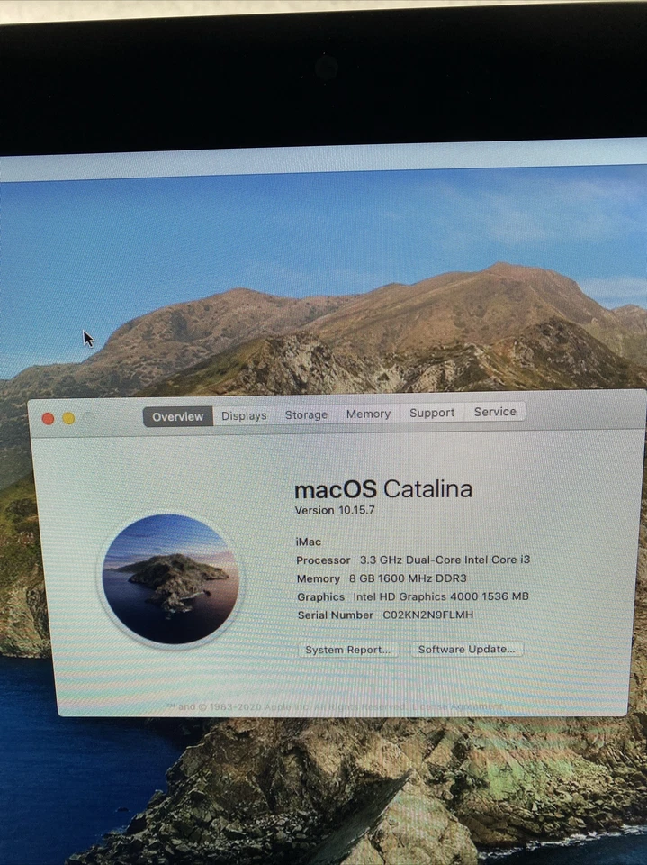 Apple A1418 iMac 21.5" 2012 3.3GHz i3 8GB RAM 500GB HDD macOS 10.15 - Image 2 of 4