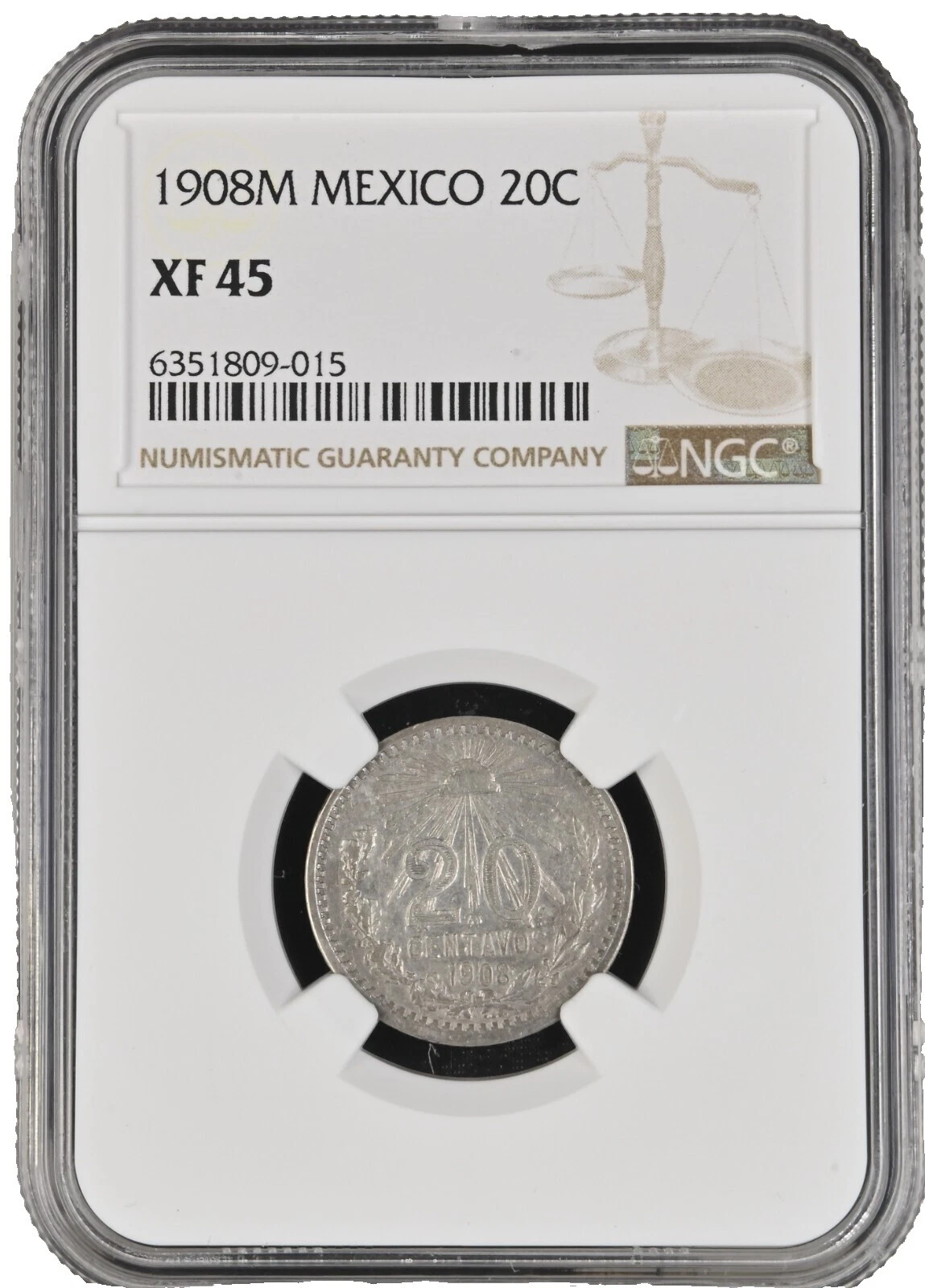 1908 Year Mexican Coins