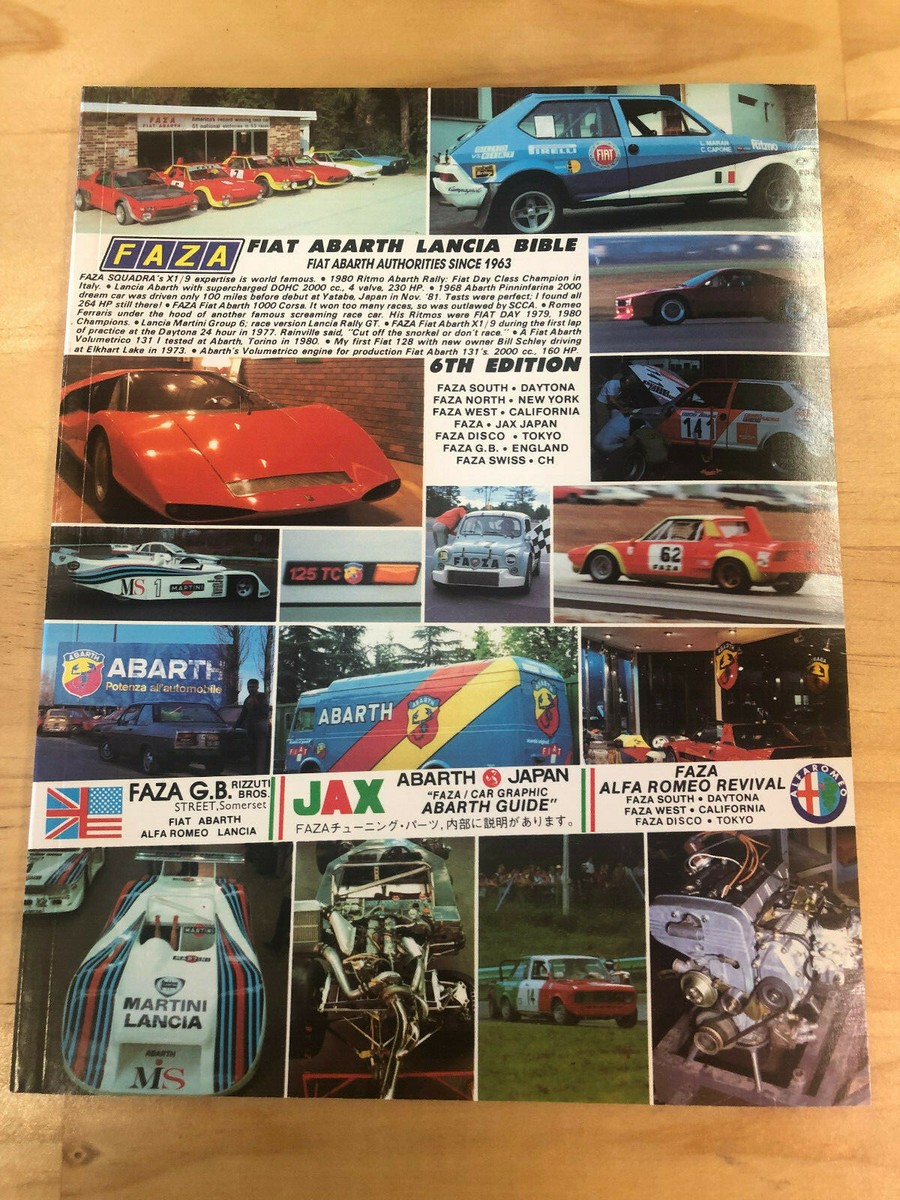 FAZA FIAT ABARTH LANCIA BIBLE 6TH EDITION - ALFRED COSENTINO - X1 