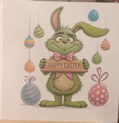 handgemachte Grinch Osterkarte